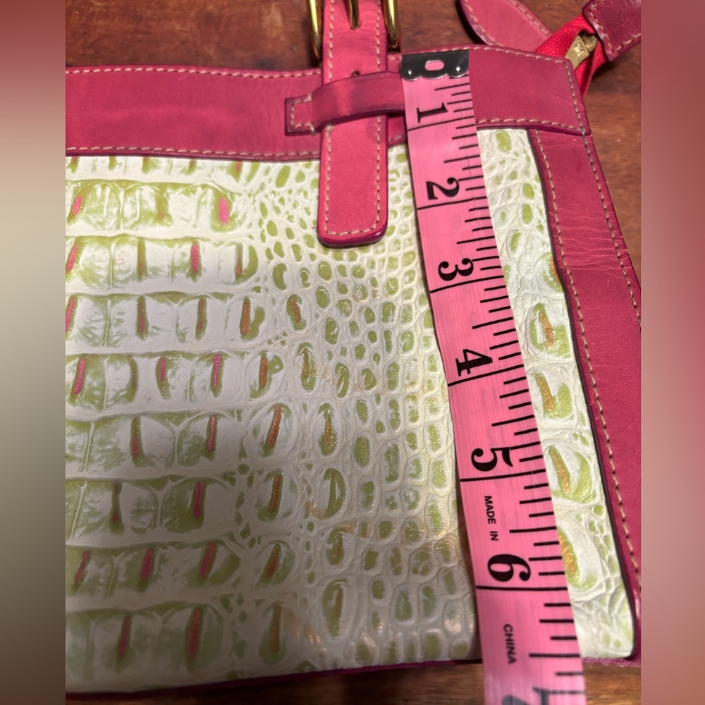 Rooney & Bourke Handbag Snakeskin Reptile Green/Pink Women’s OS Preppy Leather - Picture 5 of 14